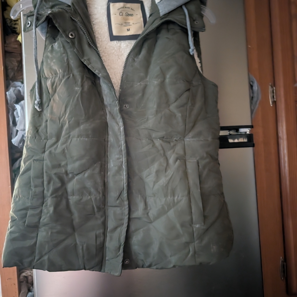 Ci Sono Khaki Women's Quilted Vest